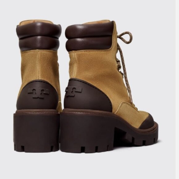 Brand new Tory Burch sz 9 Lug Block Sole ANKLE Platform Hiking Boot ALCE/COCONUT - Picture 2 of 4